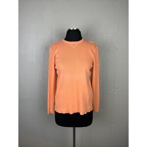 Fieldgear Women’s Bright Peach Long Sleeve Knit Crew Neck Sweater Size Small
